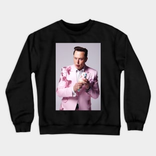 Elon Musk, Pee Wee Herman, pink outfit Crewneck Sweatshirt